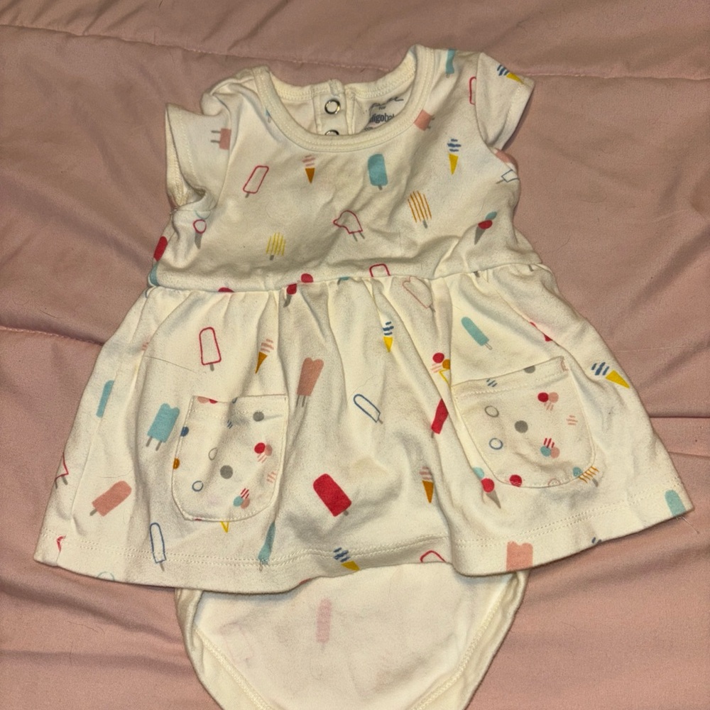 Colorful Ice Cream Print Baby Dress